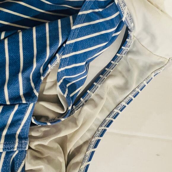 Nip Tuck Joanne Striped One Piece Swimsuit Size 10 Blue Ivory - Picture 7 of 8